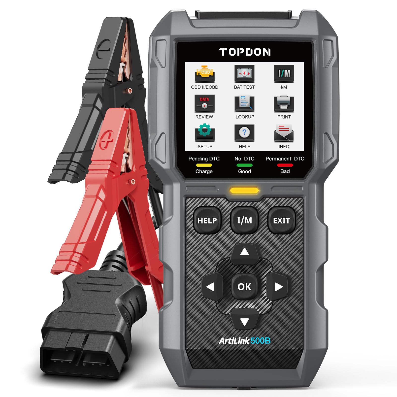 TOPDON ArtiLink500B OBD2 Diagnosegerät Auto und Batterietester 2-in-1, Universal KFZ-Fehlercode-Lesegerät mit Vollen OBD2-Funktionen, Laufen Batterie-Tests, Anlassen Tests, Lade-Tests TOPDON ArtiLink500B OBD2 Diagnosegerät Auto und Batterietester 2-in-1, Universal KFZ-Fehlercode-Lesegerät mit Vollen OBD2-Funktionen, Laufen Batterie-Tests, Anlassen Tests, Lade-Tests von TOPDON