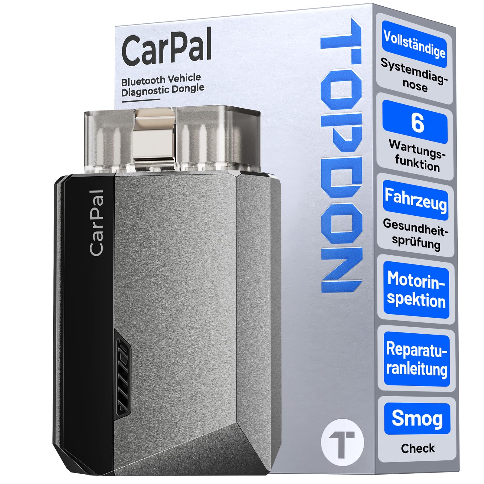 TOPDON Carpal-A OBD2 Diagnosegerät für Alle Fahrzeuge, Bluetooth obdii Diagnosewerkzeug All System, 6 Dienste Zurücksetzen, AutoVIN, Smog-Check, Reparatur-Leitfaden, Motor-Inspektion TOPDON Carpal-A OBD2 Diagnosegerät für Alle Fahrzeuge, Bluetooth obdii Diagnosewerkzeug All System, 6 Dienste Zurücksetzen, AutoVIN, Smog-Check, Reparatur-Leitfaden, Motor-Inspektion von TOPDON