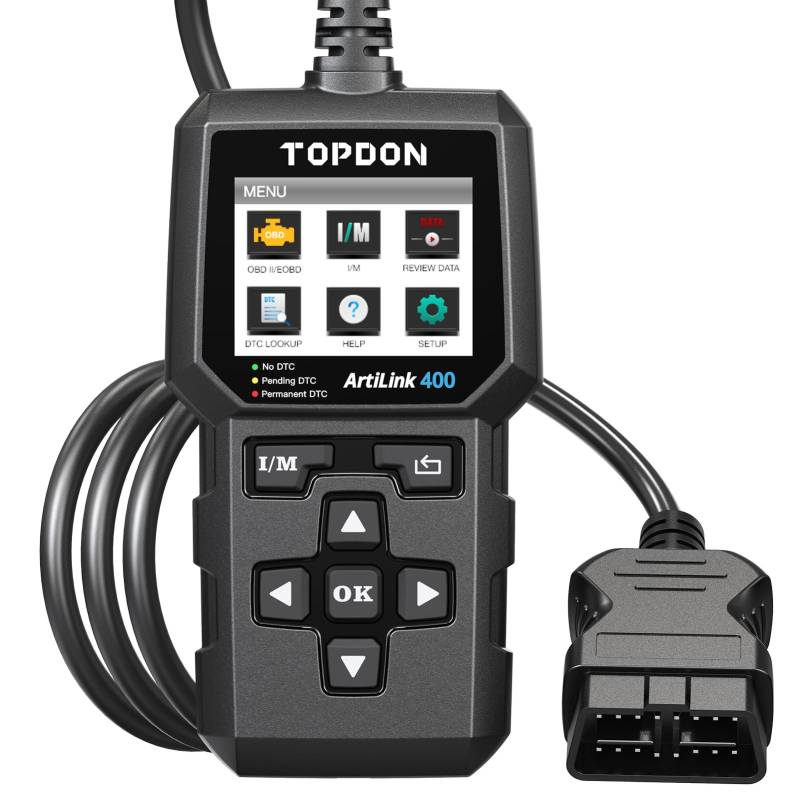 TOPDON AL400 OBD2 Diagnosegerät, OBDII Diagnosewerkzeug mit Vollständigen OBD2 Funktionen, DTC Suche, Kostenlose Updates von TOPDON