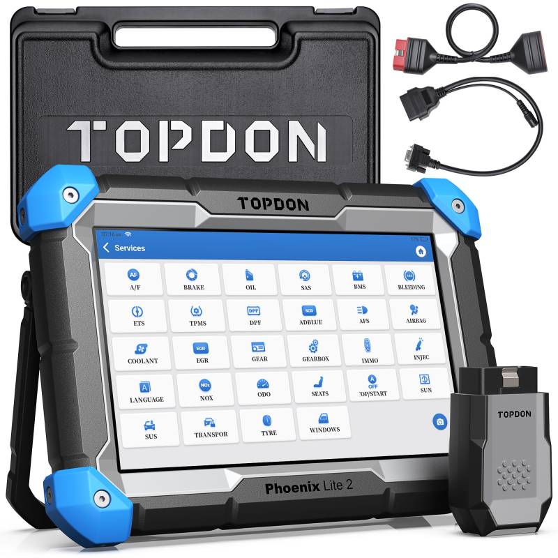 TOPDON Phoenix Lite 2 OBD2 Diagnosegerät,Online ECU-Codierung,28+ Wartungsservice Funktionen,Leitfadenfunktion,OE-Ebene Alle Systemdiagnosen,Zwei-Wege-Steuerung von TOPDON