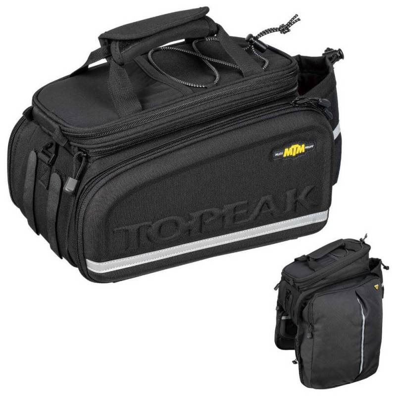 Topeak MTM Multi Mount TrunkBag DXP, Wasserabweisende Fahrradtasche mit erweiterbaren Gepäckträgerseiten, passend für KLICKfix/Racktime Snapit oder MIK Adapter Gepäckträger, Schwarz von TOPEAK