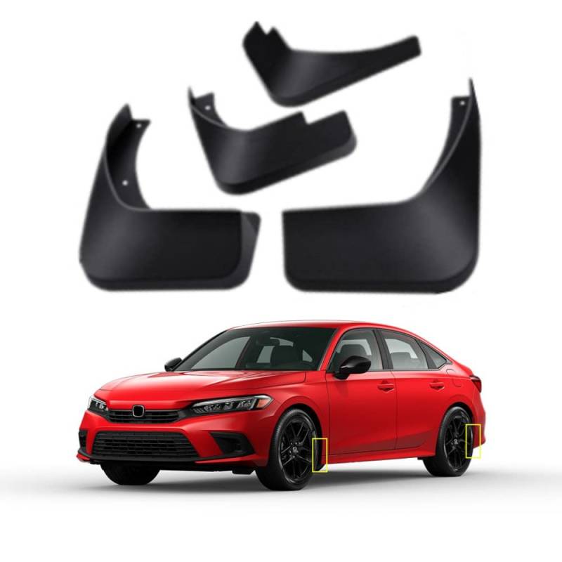 Schmutzfänger-Set für 2024 Honda Civic Limousine 11. 2022 2023, Schmutzspritzschutz, vorne und hinten, 4-teiliges Set von TOPGRIL von TOPGRIL