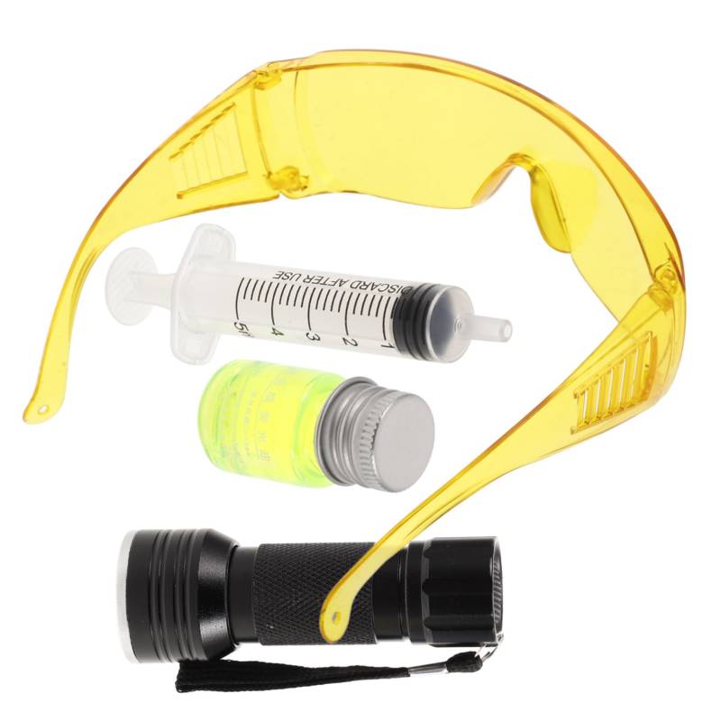TOPPERFUN 1 Set Klimaanlagen Lecksuchwerkzeug Klimaanlagen Lecksuchwerkzeuge UV Licht Ac Lecksuche Auto Ac Lecksucher Kit Ac Farbstoff Kit Ac UV Licht Kit Ac Farbstofflicht Metall von TOPPERFUN