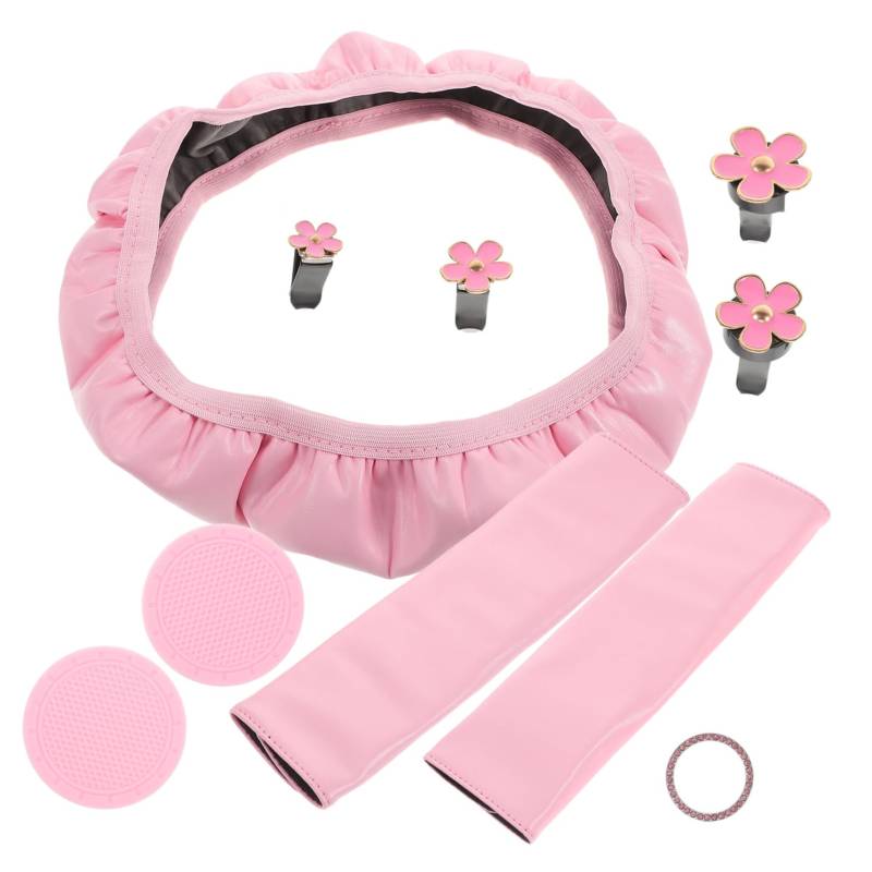 TOPPERFUN 1 Set Lenkradbezüge Autozubehör Autoschutz Entlüftungslenkrad Damen Innenausstattung Essentials Für Frauen Cool Feeling Lenkradbezug Kunststoff Pink von TOPPERFUN
