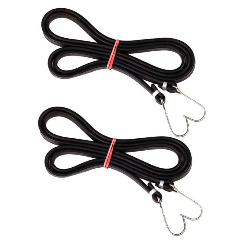 TOPPERFUN 2 Stück Gepäckgurt Bungee Cord Motorradhelmgurt Elastischer Seilgurt Motorradtaschen Tack Gurt Gepäck Festgurt Helm Spannseil Helmschloss Extra Butylkleber Schwarz von TOPPERFUN