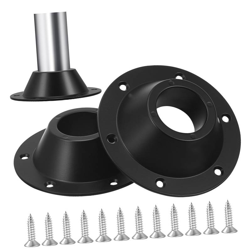 TOPPERFUN 2 Stück Tisch Mit Festem Sockel Tischbeingestell Für Wohnmobile Boden Tischhalterung Camping Tragbar Lagertisch Basen Tischbasis Universal- Essen Einstellbar Zugang Black Aluminium von TOPPERFUN