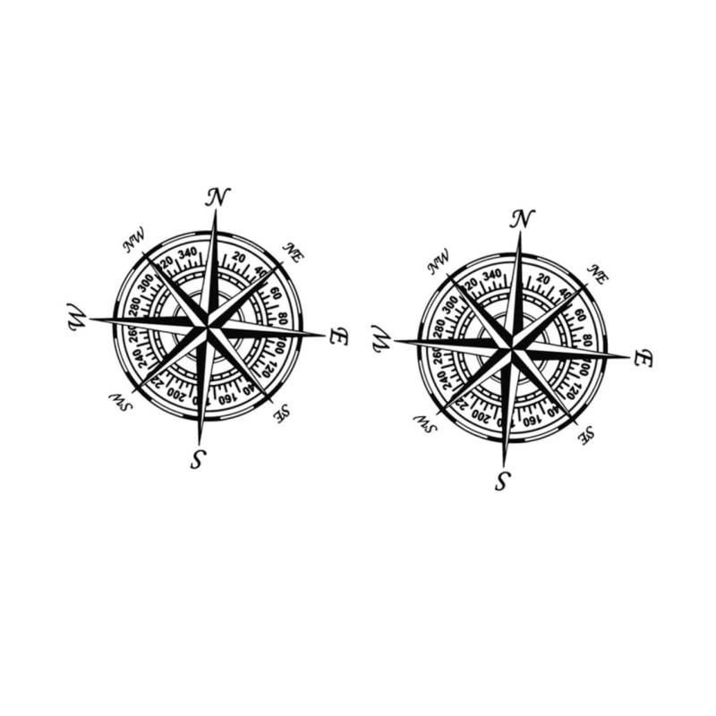 TOPPERFUN 2Stücke Reflektierende Autoaufkleber Kompass Design Für Moderne Autodekoration Witterungsbeständig Und Leicht Ablösbar Zum Schutz Von Kratzern Individuellen von TOPPERFUN
