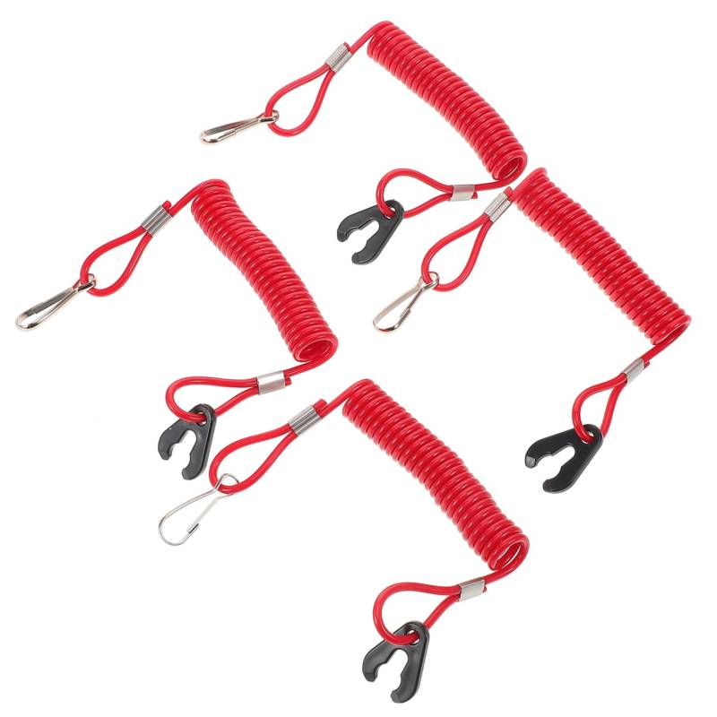 TOPPERFUN 4 Stücke Seil Handgelenk Strap Kabel Motor Boot Lanyards Notfall Marine Motor Lanyard Zündung Wasserdicht Zubehör Rot Tpu von TOPPERFUN