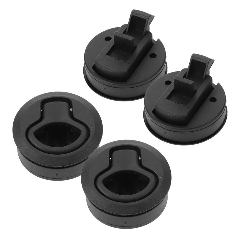 TOPPERFUN 4 Stücke Slam Latch Hatch Flush Pull Schrank Einbau Boot Marine Griff Latch Schwarz Abs von TOPPERFUN