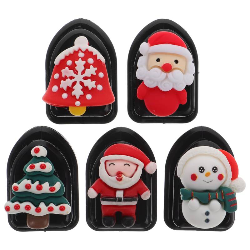 TOPPERFUN 5 Teiliges Set Automaskenhalter Weihnachtsdekoration Für Banner Feiertagsdekor Fröhlicher Schlüsselhaken Goldene Kleiderbügel Auto Innenhaken Süßer Multifunktionaler von TOPPERFUN