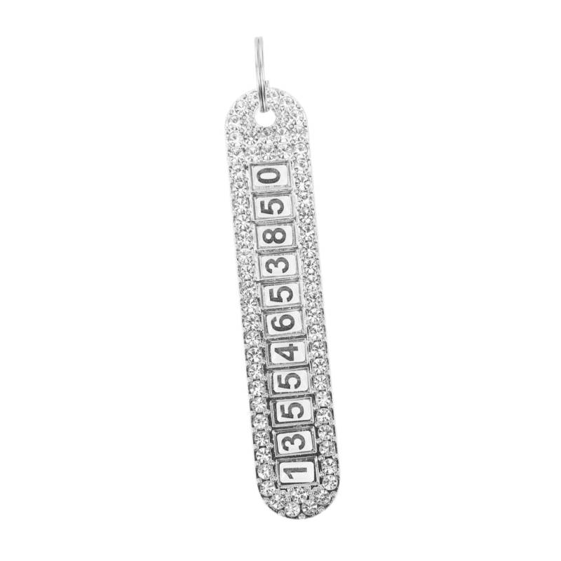 TOPPERFUN Anti Verlust Karte Schlüsselanhänger Luxus Auto Schlüsselanhänger Halter Platte Autoschlüssel Ringe Autozubehör Multifunktions Id Geformt Glänzend Bling Custom Fahrzeug von TOPPERFUN