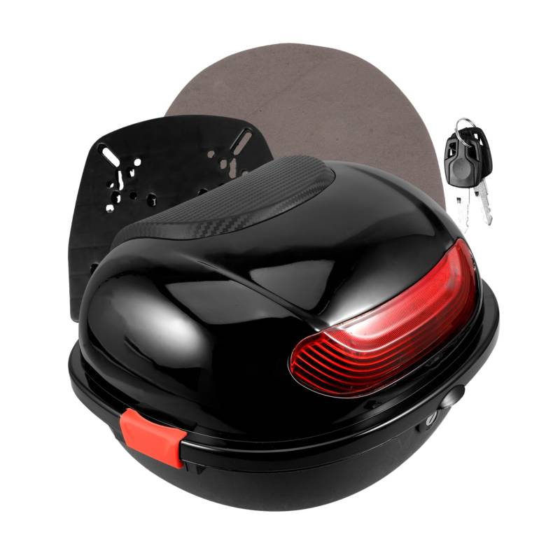 TOPPERFUN Box Motorradkofferraum Motorradaufbewahrung Heckfracht Motorradhecktasche Koffer Rückenlehne Trägerschloss Motorradtasche Rollerkofferraum Pp von TOPPERFUN