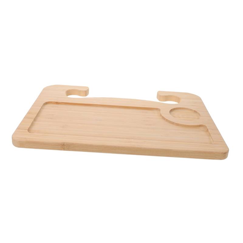 TOPPERFUN Holz Computer Rack Auto Flaschenhalter Auto Becherhalter Autositze Flaschenhalter Auto Organizer Zubehör Autositz Tablett Auto Getränkehalter Auto Lagerregal Auto Organizer Beige von TOPPERFUN