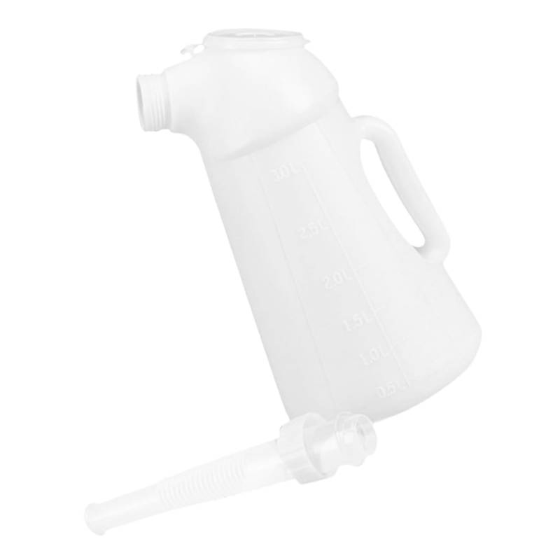 TOPPERFUN Tanktopf Gießkanne Motoröl Autoöl Messbehälter Automobilspender Ausguss Schmierölflasche Ölertank Ölflaschen Flüssigölbehälter Weißer Kunststoff von TOPPERFUN