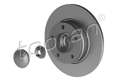 Topran 1x Bremsscheibe Hinterachse Voll + Radlager [Hersteller-Nr. 207072] für Nissan, Opel, Renault, Vauxhall von TOPRAN
