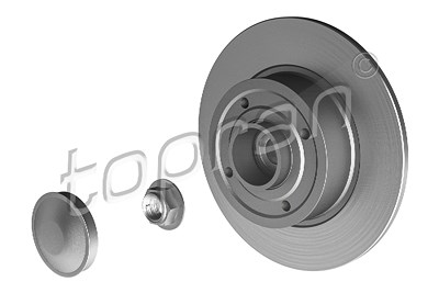 Topran 1x Bremsscheiben hinten+Radlager+ABS Ring [Hersteller-Nr. 700650] für Renault von TOPRAN
