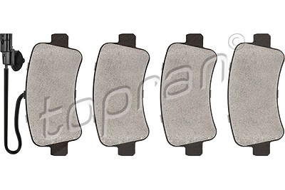 Topran Bremsbeläge mit VWK hinten (Satz) [Hersteller-Nr. 208233] für Nissan, Opel, Renault von TOPRAN