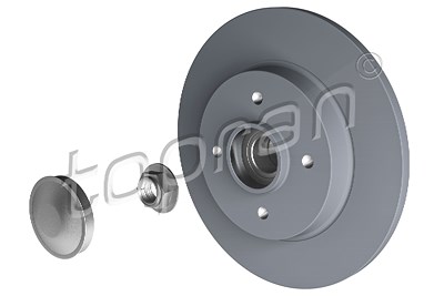 Topran Bremsscheibe Hinten Voll mit Radlager [Hersteller-Nr. 722600] für Citroën, Ds, Peugeot von TOPRAN
