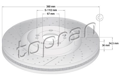 Topran Bremsscheibe [Hersteller-Nr. 409322] für Mercedes-Benz von TOPRAN