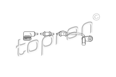 Topran Sensor, Raddrehzahl [Hersteller-Nr. 401552] für Mercedes-Benz von TOPRAN