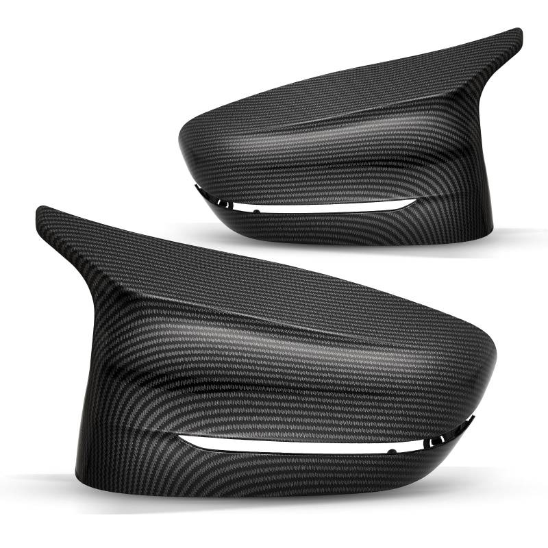 Spiegelkappen, Auto Rückspiegel Kappe ABS-Kunststoff Abdeckung Ersatz Kompatibel mit G20 G21 G28 G22 G23 G30 G38 G11 G12 G15 G16 2017–2023 Nur Modell mit linkem Ruder, Kohlefasermuster 1 Paar von TOPTHAN