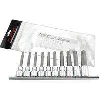 RIBE-Stecknusssatz TOPTUL 1/2 zoll 10Stk M5 M6 M7 M8 M9 M10 M12 M13 M14 M16 lang von Toptul