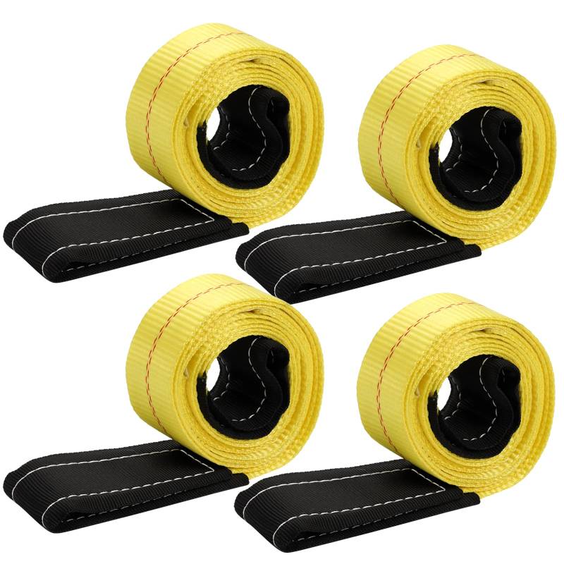 TOPZEA 4 Pack Hebegurte, 1,8m x 5cm Polyester Heavy Duty Web Sling Rigging Strap, Nylon Abschleppseil Mit Flacher Öse Schleife, Tree Saver Recovery Sicherung für Möbel, Anhänger, Holz von TOPZEA