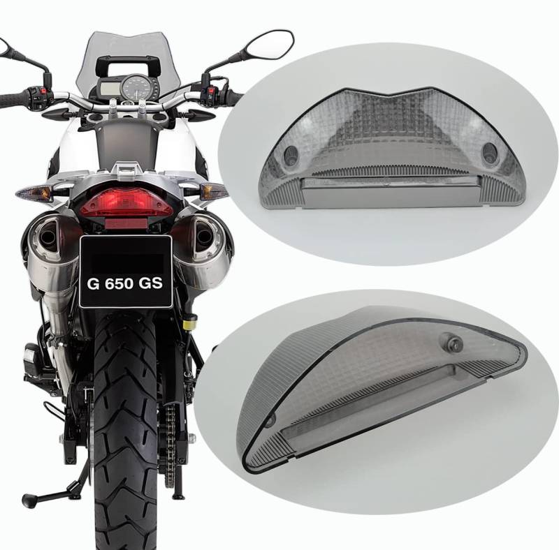 Kompatibel mit BMW F650GS / F800GT / F800R / F800S / F800ST / G650GS / R1200GS; Rücklichtlinse für Rücklicht (rauchfarben) von TOPZONE