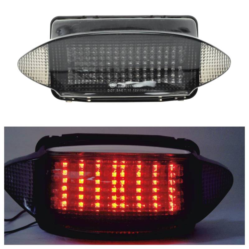 TOPZONE Kompatibel mit Honda 1997–1998 CBR600F3; 1998 CBR600F Smokin' Joe's Edition; Rückleuchte LED-Brems-Rücklicht + integrierte Blinker-Idikatoren (Rauchfarbe) von TOPZONE