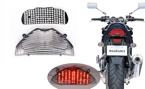TOPZONE Kompatibel mit Suzuki 2010–16 GSX1250FA Bandit, 07–16 GSF1250 Bandit, 06 GSF1200S Bandit S; LED-Rücklicht mit integriertem Blinker (LED-Rücklicht + Blinker, rauchfarben) von TOPZONE