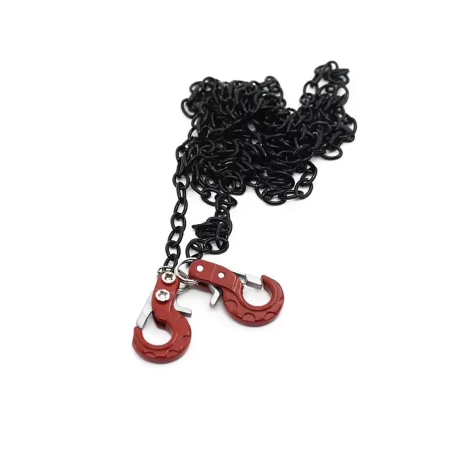 TOQPCZA Für Axial Für SCX10 Für Traxxas Für TRX4 D90 Für Tamiya CC01 1/10 RC Auto Metall CNC Anhänger Haken Winde Haken Mit Anhänger Kette Zubehör RC Autoteile(Red) von TOQPCZA