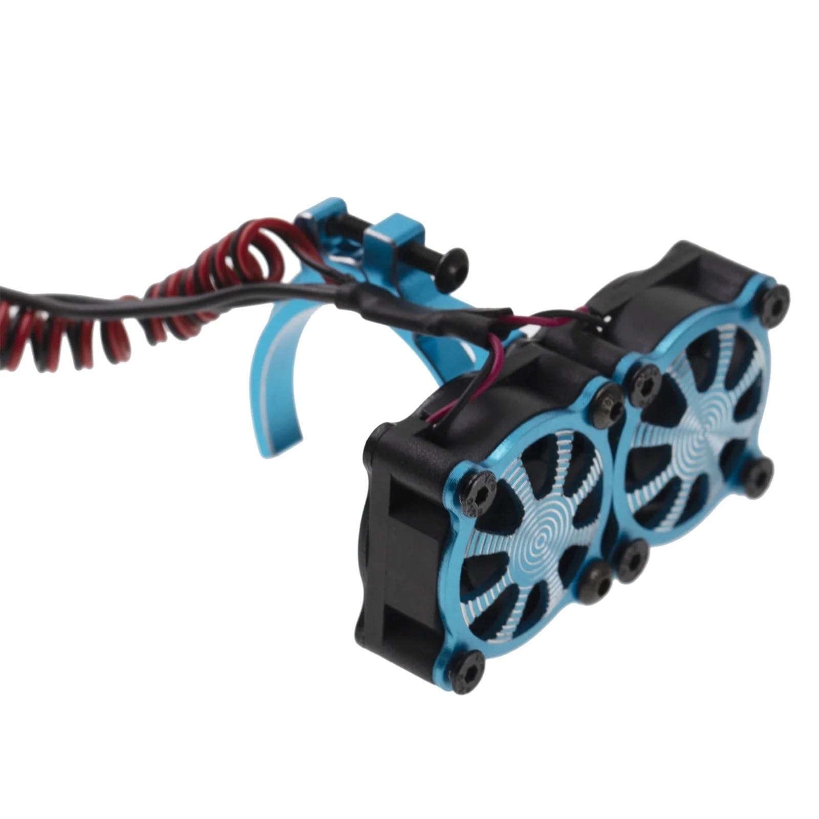 TOQPCZA Für Axial Für SCX10 Für Traxxas Für TRX4 Für Tamiya 1/8 1/10 RC Auto 540 550 3650 3660 Motor Kühlkörper Lüfter Mit Thermische Sensor RC Autoteile(Blue) von TOQPCZA