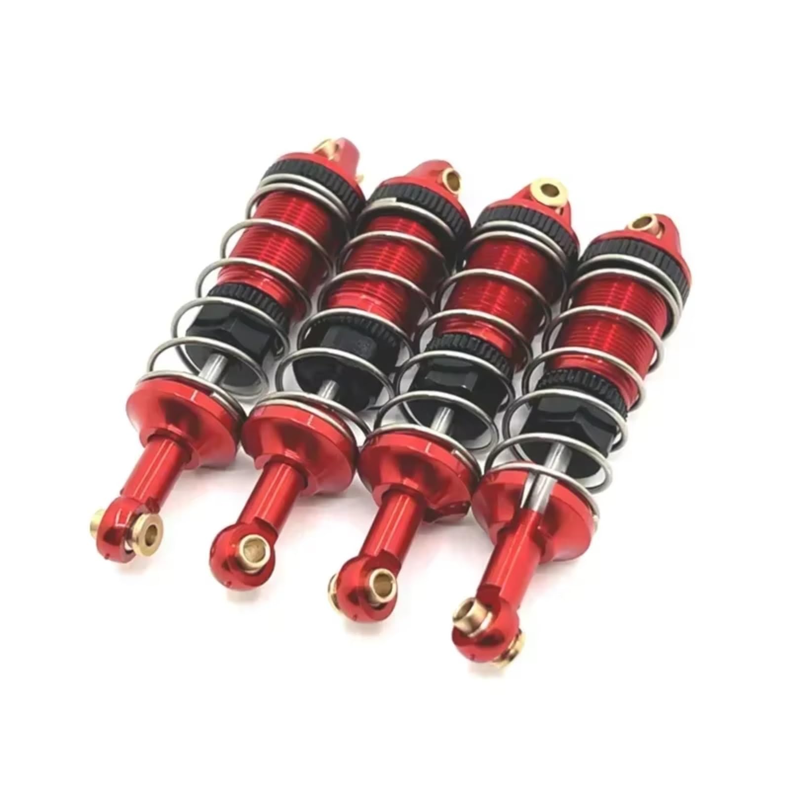 TOQPCZA Für MJX 14301 14302 1/14 RC Auto Upgrade Teile Zubehör 4 Stücke Metall Stoßdämpfer Öl Dämpfer 4 Stücke 60mm RC Autoteile(Red) von TOQPCZA