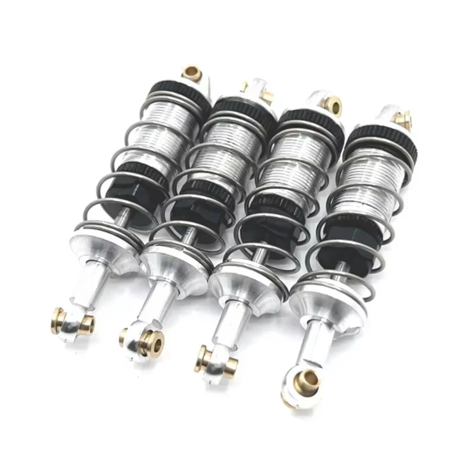 TOQPCZA Für MJX 14301 14302 1/14 RC Auto Upgrade Teile Zubehör 4 Stücke Metall Stoßdämpfer Öl Dämpfer 4 Stücke 60mm RC Autoteile(Silver) von TOQPCZA