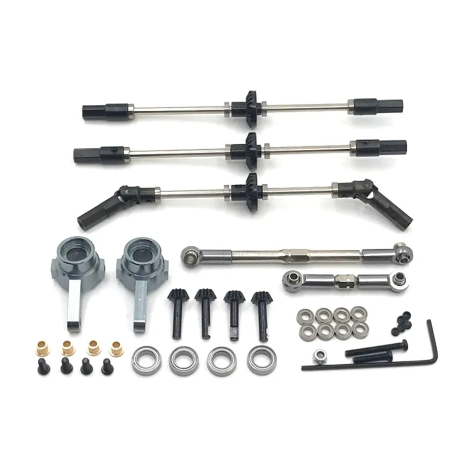 TOQPCZA Für MN Für D90 D91 D99 MN90 MN98 MN99S 1/12 RC Auto Upgrades Teile Metall Vorne Mitte Hinterachse Stahl Getriebe Antriebswelle RC Autoteile(Size4) von TOQPCZA