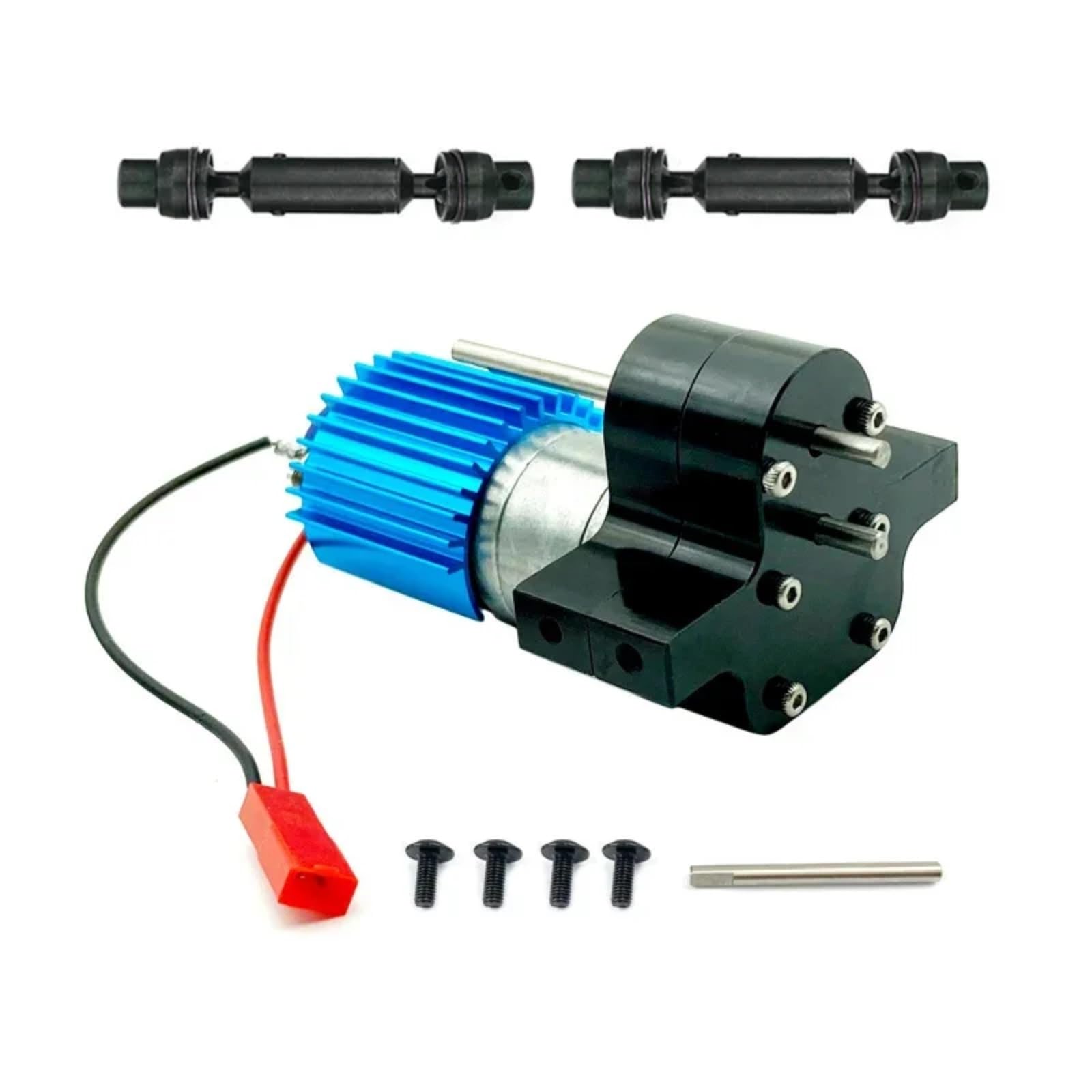 TOQPCZA Für MN Für D90 D99 MN99S RC Auto Upgrades Teile Zubehör Metall 370 Motor Getriebe Getriebe Box Mit Antriebswelle RC Autoteile(Black) von TOQPCZA