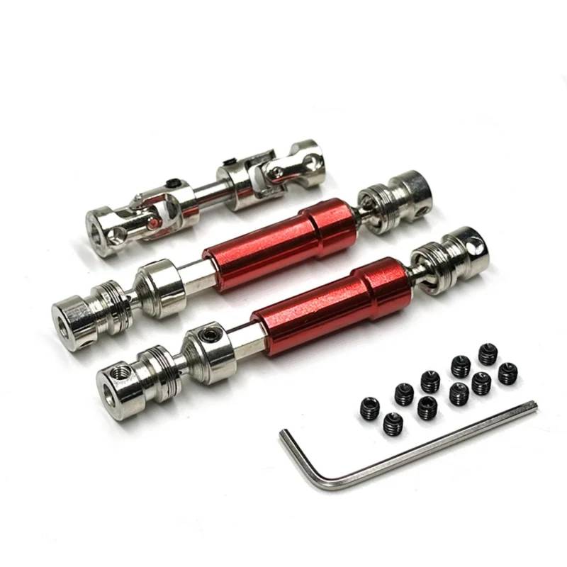TOQPCZA Für MN128 Für MN86 MN86S MN86K MN86KS Für MN Für G500 1/12 RC Auto Upgrade Teile Zubehör 3 Stücke Metall Antriebswelle CVD Antriebswelle RC Autoteile(Red) von TOQPCZA