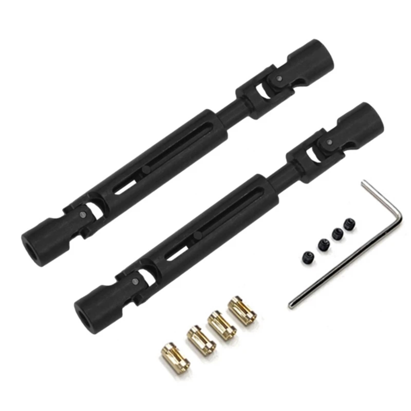 TOQPCZA Für MN168 MN82 MN78 1/12 RC Auto Upgrade Teile Zubehör Metall Antriebswelle CVD Antriebswelle Mit 3mm Bis 4mm Wellenhülse RC Autoteile(Black) von TOQPCZA