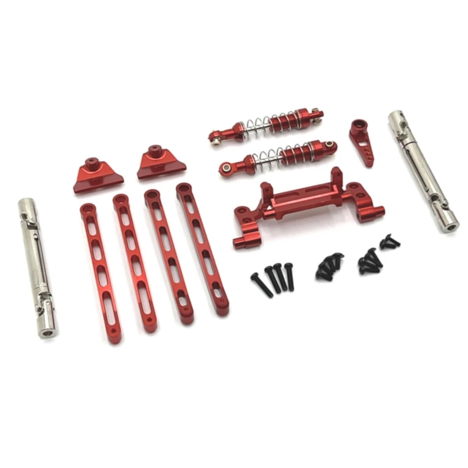TOQPCZA Für MN82 LC79 MN78 1/12 RC Auto Upgrade Teile Metall Für Chassis Link Stange Zugstange Montieren Stoßdämpfer Antriebswelle Set RC Autoteile(Red) von TOQPCZA