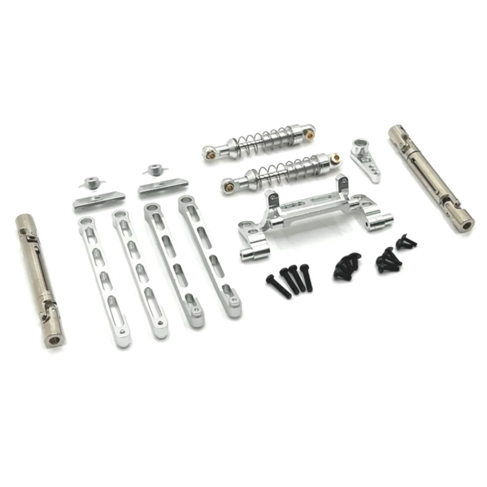 TOQPCZA Für MN82 LC79 MN78 1/12 RC Auto Upgrade Teile Metall Für Chassis Link Stange Zugstange Montieren Stoßdämpfer Antriebswelle Set RC Autoteile(Silver) von TOQPCZA