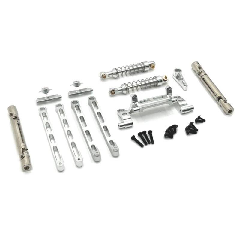TOQPCZA Für MN82 LC79 MN78 1/12 RC Auto Upgrade Teile Metall Für Chassis Link Stange Zugstange Montieren Stoßdämpfer Antriebswelle Set RC Autoteile(Silver) von TOQPCZA