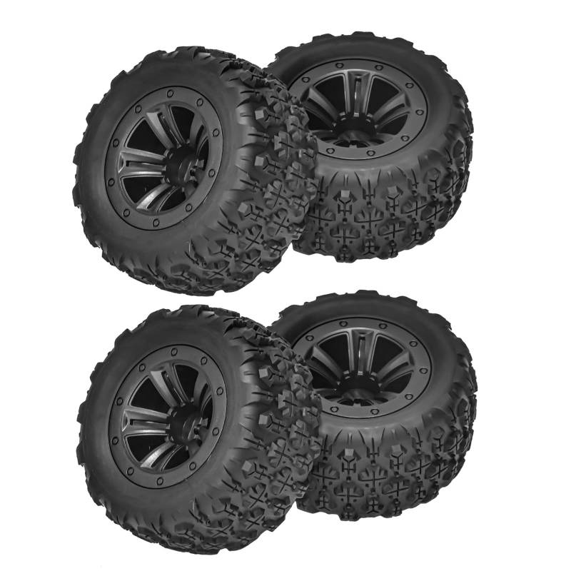 TOQPCZA Für SCY 16101 16102 16103 Pro Für MJX 16207 16208 16209 H16 Für HBX 16889 1/16 4 Stücke 83mm Gummi Reifen Rad Reifen RC Auto Upgrade Teile RC Autoteile von TOQPCZA