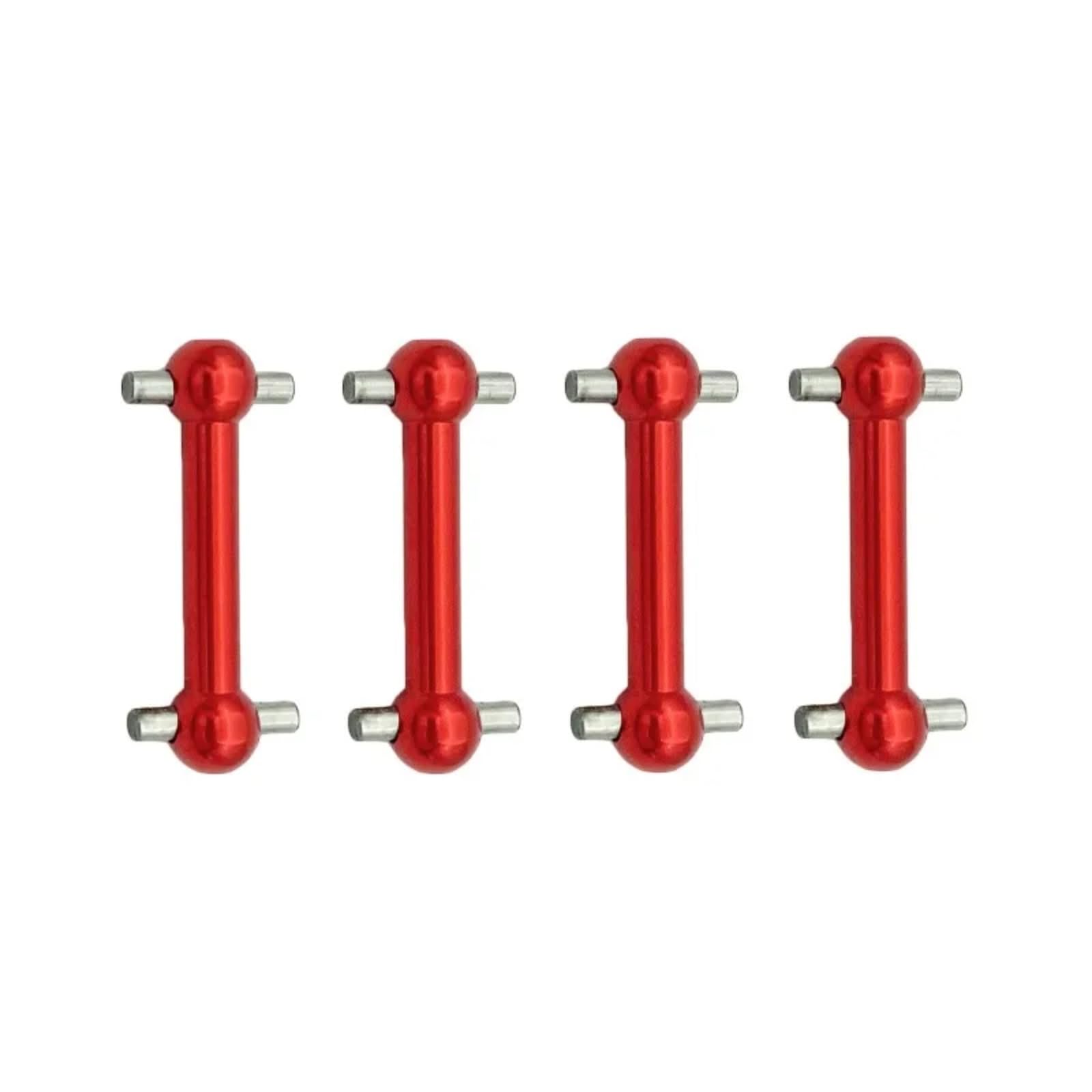 TOQPCZA Für Tamiya Für TT01 Für TT02 TT01D TT01E TA04 1/10 RC Auto Upgrades Teile 4Pcs Metall Für Universal Antriebswelle Antriebswelle CVD Dogbone RC Autoteile(Red) von TOQPCZA