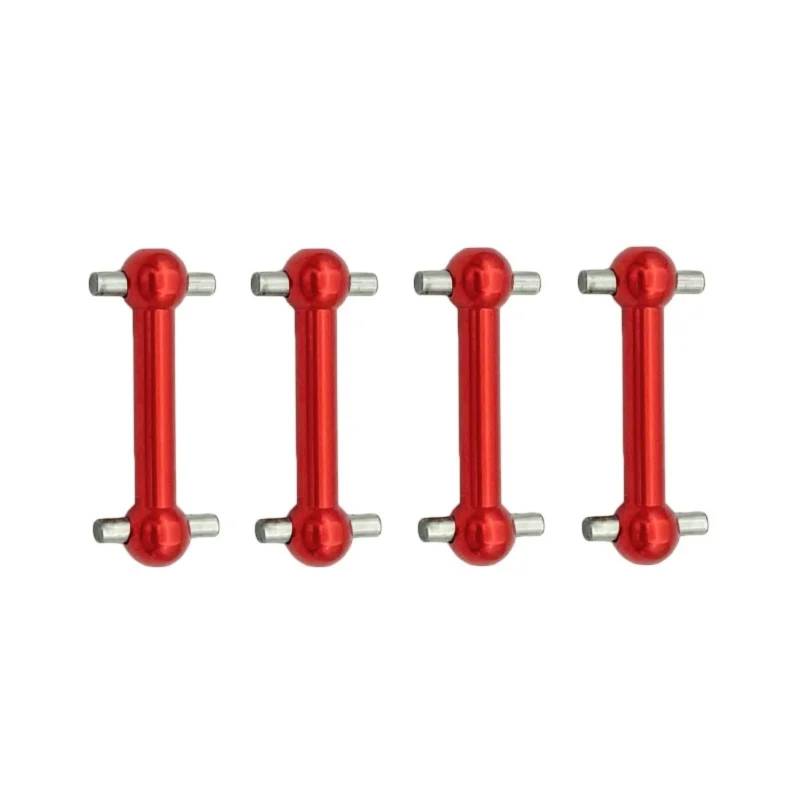 TOQPCZA Für Tamiya Für TT01 Für TT02 TT01D TT01E TA04 1/10 RC Auto Upgrades Teile 4Pcs Metall Für Universal Antriebswelle Antriebswelle CVD Dogbone RC Autoteile(Red) von TOQPCZA
