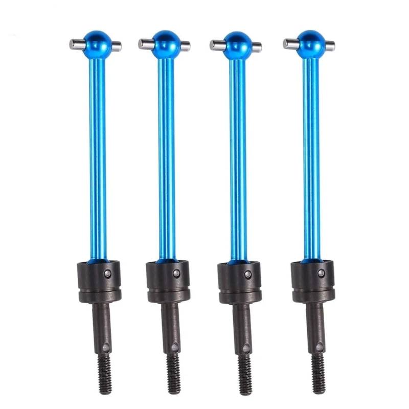 TOQPCZA Für Tamiya Für TT02B DT03 RC Auto Upgrade Teile Zubehör 4 Stücke Metall Für Universal Antriebswelle CVD Antriebswelle 64mm RC Autoteile(Blue) von TOQPCZA