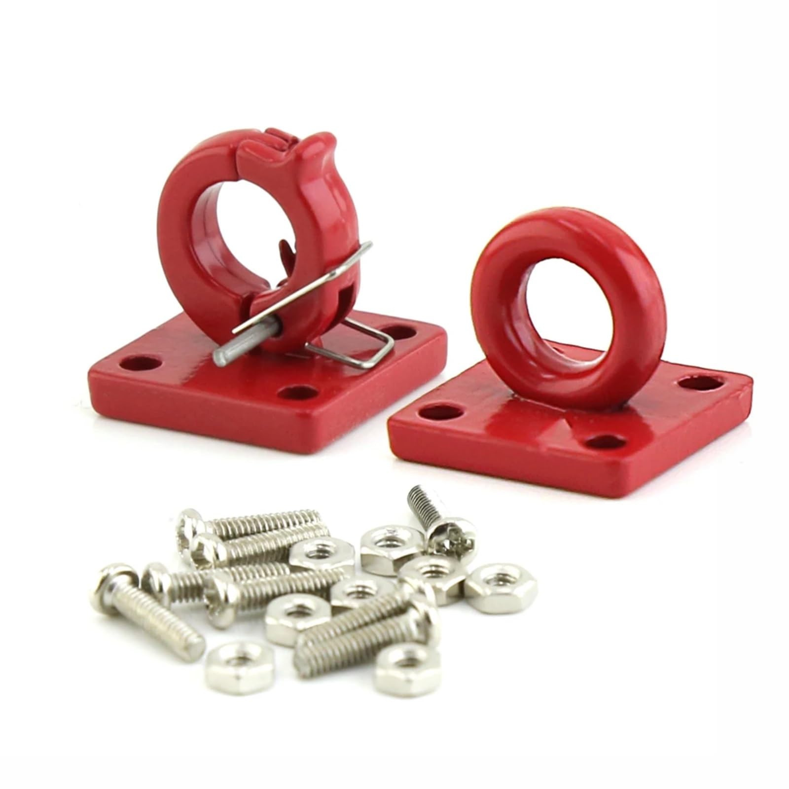 TOQPCZA Für Traxxas Für TRX4 Für Axial Für SCX10 D90 1/10 RC Crawler Auto Teile Metall Anhänger Schnalle Tow Haken Anhänger Fesseln Dekoration RC Autoteile(Red) von TOQPCZA