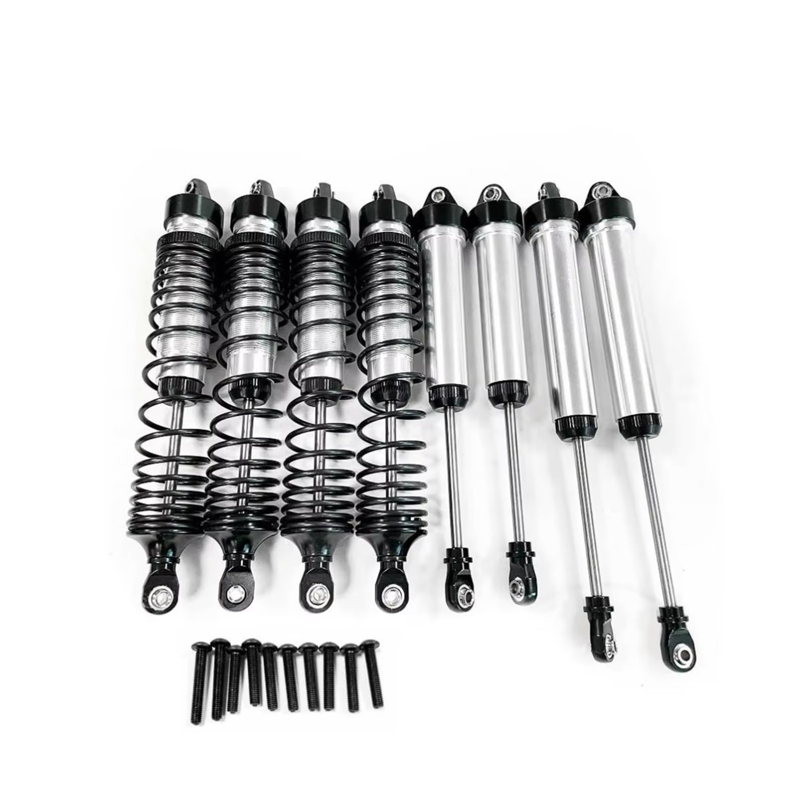 TOQPCZA Für Traxxas Für UDR 1 8-teilige Stoßdämpfer Vorne Und Hinten Aluminiumlegierung Glatt RC-Autoteile Zubehör Ersatzverwendung Rc SpezialstoßDäMpfer(Black) von TOQPCZA