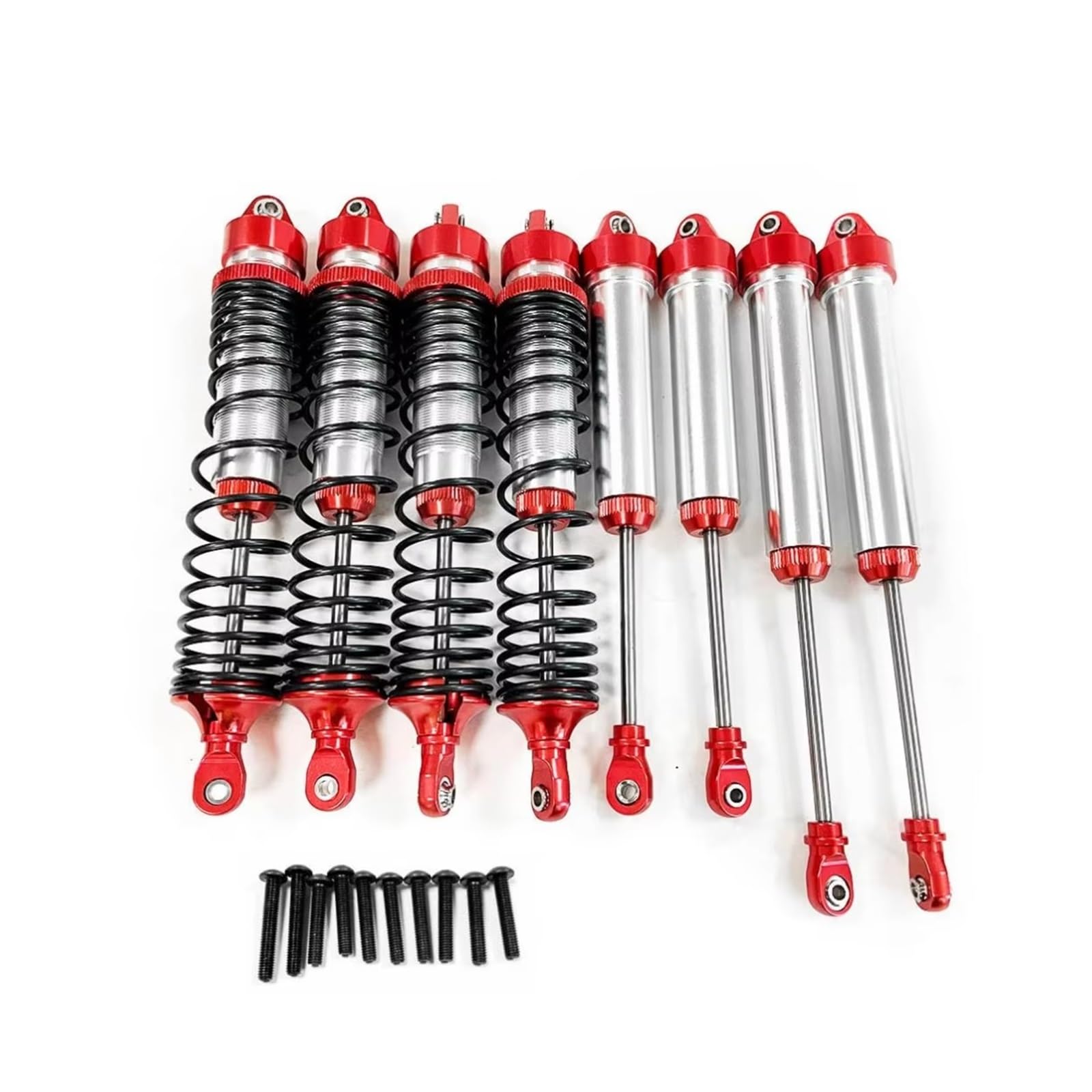 TOQPCZA Für Traxxas Für UDR 1 8-teilige Stoßdämpfer Vorne Und Hinten Aluminiumlegierung Glatt RC-Autoteile Zubehör Ersatzverwendung Rc SpezialstoßDäMpfer(Red) von TOQPCZA