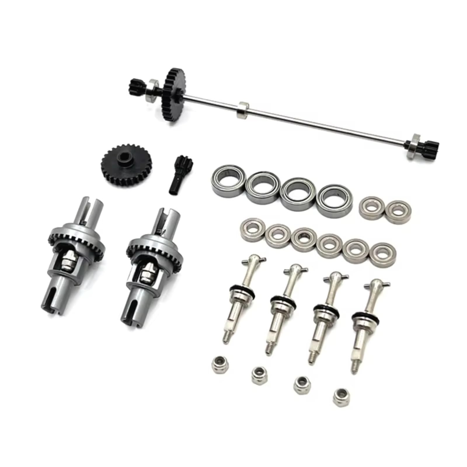 TOQPCZA Für WLtoys 284131 K969 K979 K989 K999 P929 P939 1/28 RC Auto Teile Metall Upgrade Getriebe Differential Antriebswelle Lager RC-Differentialbecher(Gray) von TOQPCZA