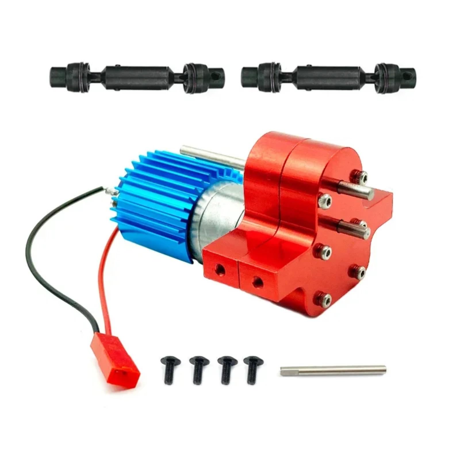 TOQPCZA Für WPL Für C14 C24 B24 B36 RC Auto Upgrades Teile Zubehör Metall 370 Motor Getriebe Getriebe Box Mit Antriebswelle RC Autoteile(Red) von TOQPCZA